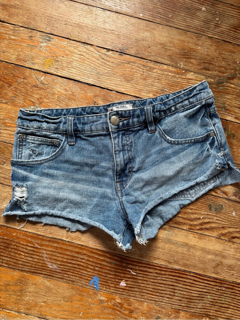 Free People Jean Shorts Mini Denim Festival Shorts